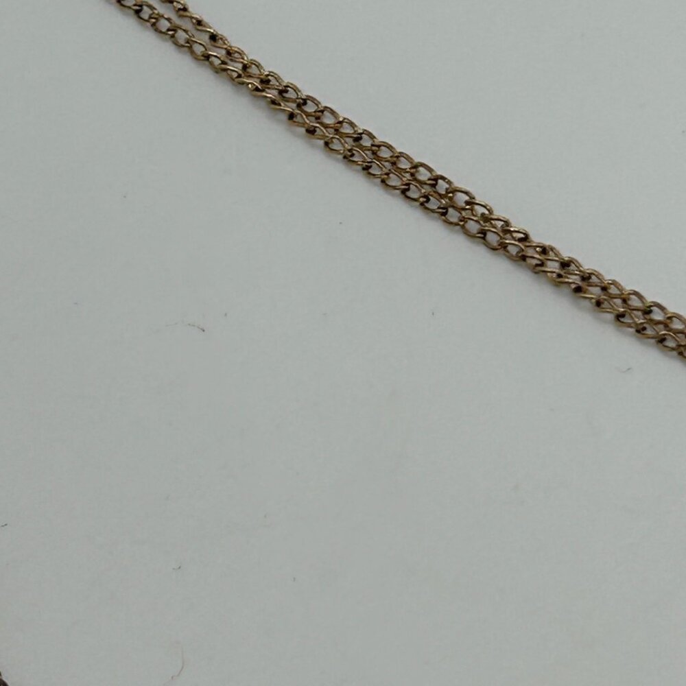 Vintage Art Deco Etched Gold-tone Cross Necklace and Chain 1930 Thumbsless Clasp - Picture 7 of 12
